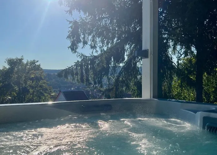 Vakantiehuis Wellnorama 2 - Wellnessferienhaus Mit Pool, Sauna Und Eigenem Whirlpool Mitten In Deutschland *